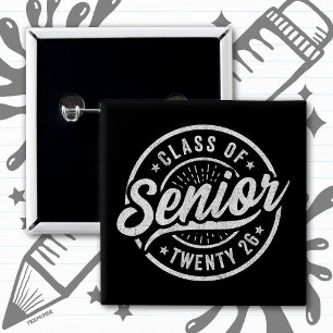 Classe supérieure de 2026 Badge Vintage Cool Diplô