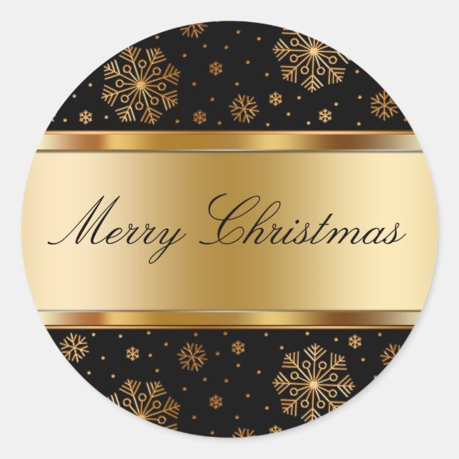 Classé thème de Noël Sticker en or Tone Étiquette (Devant)
