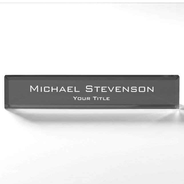 Classé Unique Grey tendance élégant bureau plaque  (Devant)