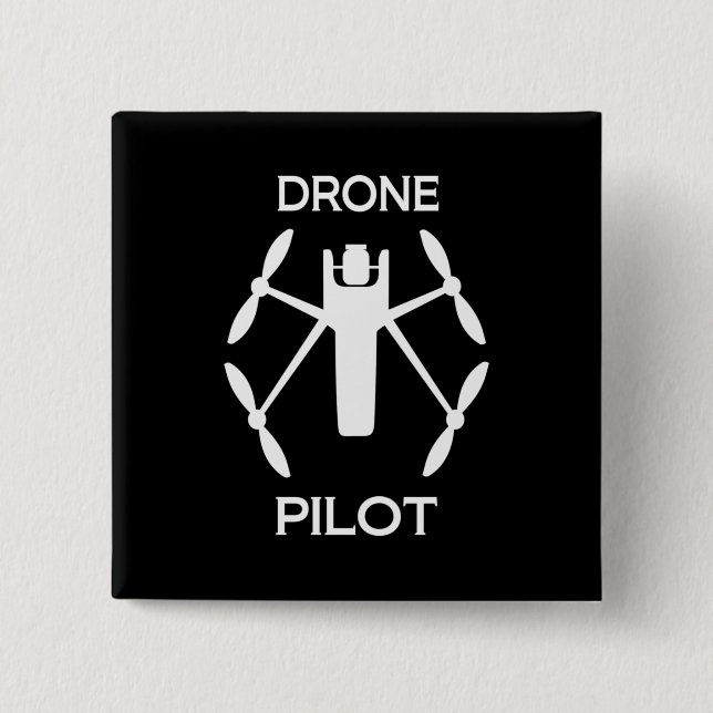 Classes Drone Pilot 2 Inch Square Button (Front)
