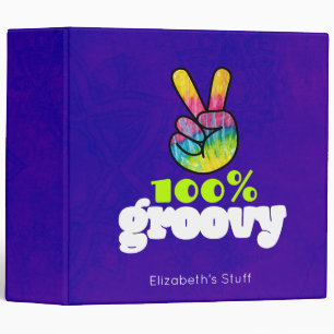 Classeur 100% Groovy Rainbow Hand Peace Sign