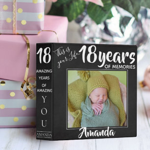 Classeur 18 ans de souvenirs 2 tableau noir photo Anniversa