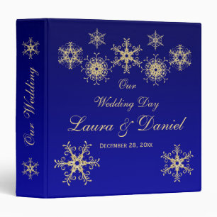 Classeur 1,5" bleu, flocons de neige de parties