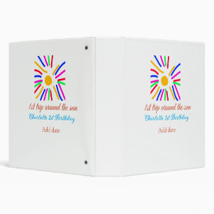 Classeur 1er Anniversaire soleil voyage ajouter nom soleil 
