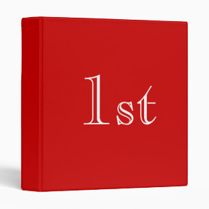 Classeur 1er. Rouge et Blanc. Beau design simple.Personnali