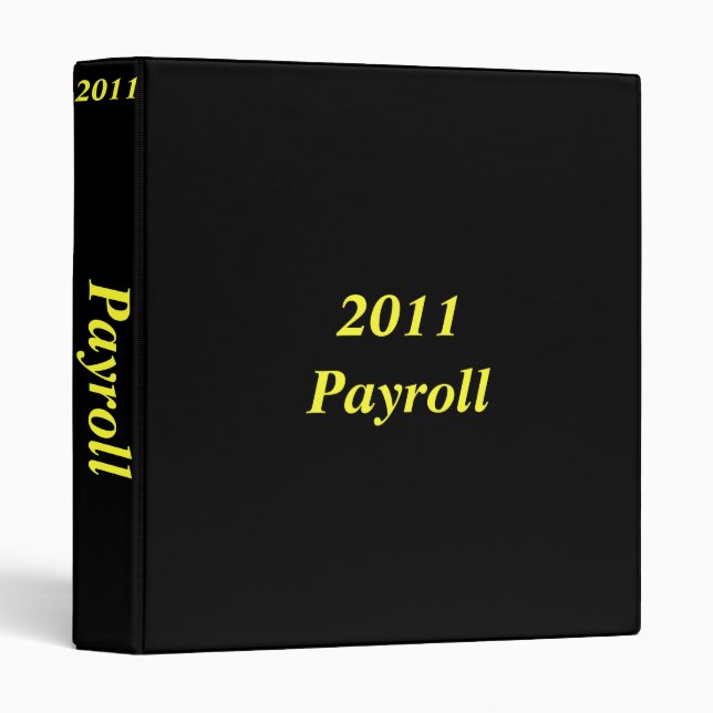 Classeur 2011 de feuille de paie (Devant/Côté)