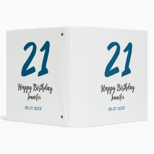 Classeur 21 ans audacieux lettre bleue simple minimum