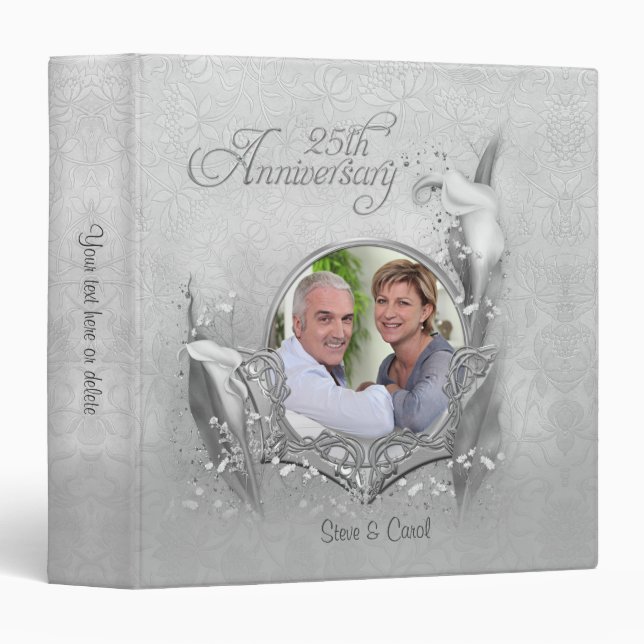 Classeur 25e anniversaire de la photo Silver Calla - Person (Devant/Côté)
