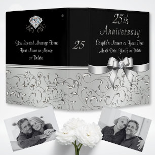 Classeur 25ème album photos personnalisé d'anniversaire de