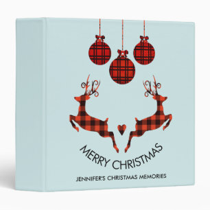 Classeur 2 cerfs de Noël saut de style rustique