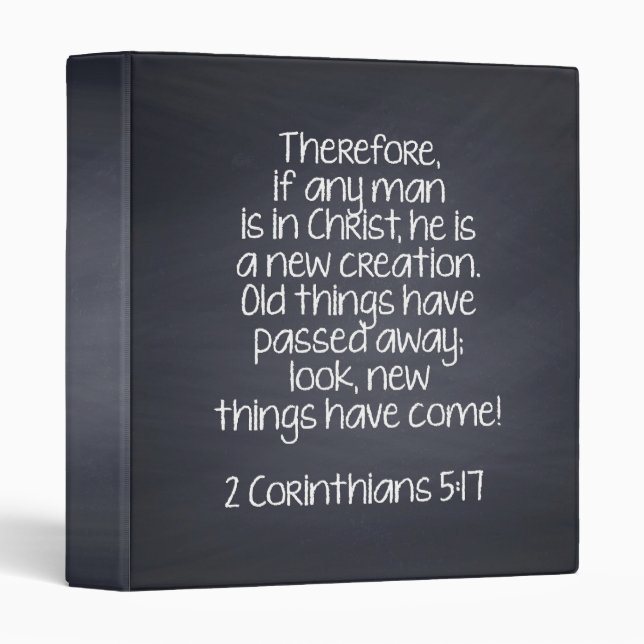 Classeur 2 Corinthiens 5:17 Bible Verse (Devant/Côté)