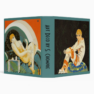 Classeur 2 Femmes Art Déco Vintage par Chompre
