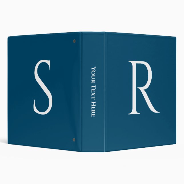 Classeur 2 grands monogrammes blancs, initiales sur bleu oc (Arrière-plan)