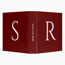 2 Grands Monogrammes Blancs, Initiales sur Rouge F