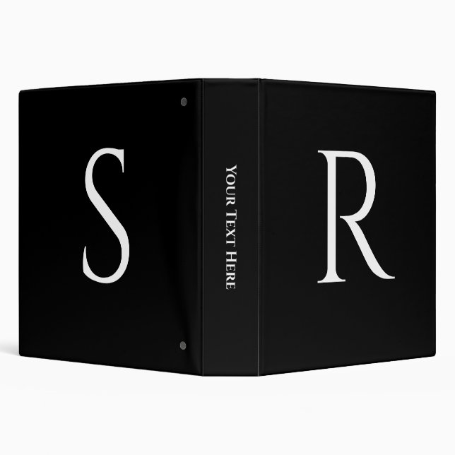Classeur 2 gros monogrammes blancs, initiaux sur noir (Arrière-plan)