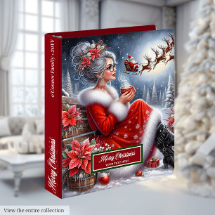 Classeur 3 anneaux de Noël Charmante Mme Claus mod