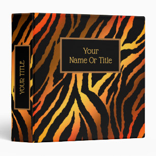 Classeur 3 anneaux Élégant Luxe Tigre Orange Or