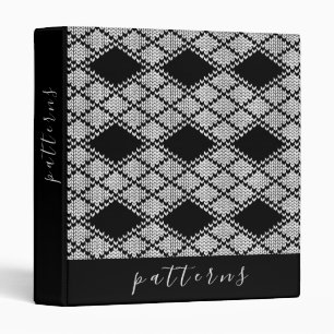 Classeur 3 anneaux tricot ARGYLE NOIR