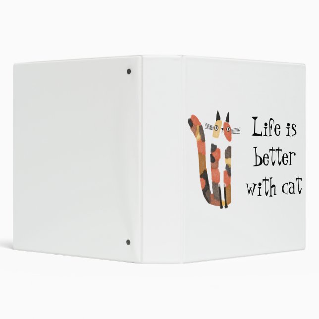 classeur 3 Cercles "Live Is Better With Cat" (Arrière-plan)