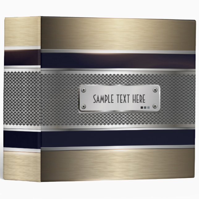 Classeur 3 Tones Design de look métallique 2 personnalisabl (Devant/Côté)