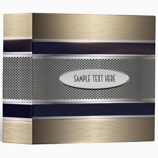 Classeur 3 Tones Revêtement métallique Design personnalisab (Devant/Côté)