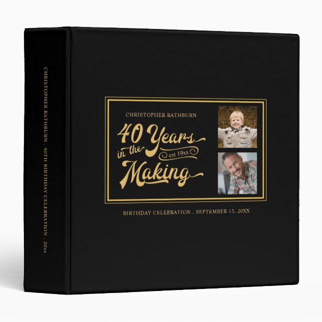 Classeur 40e anniversaire Alors et maintenant Photos Retro  (Devant/Côté)