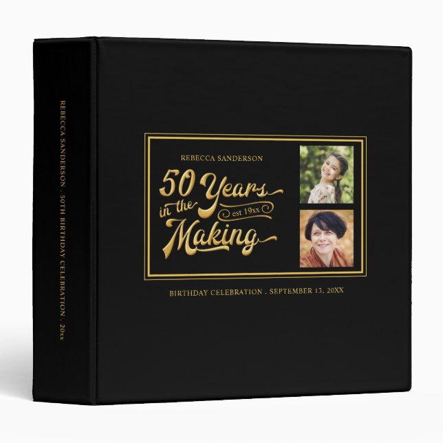 Classeur 50e anniversaire Alors et maintenant Photos Retro  (Devant/Côté)