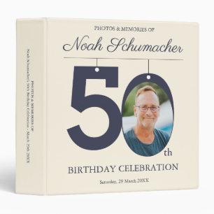 Classeur 50e anniversaire Beige & Crème Vintage Photo perso