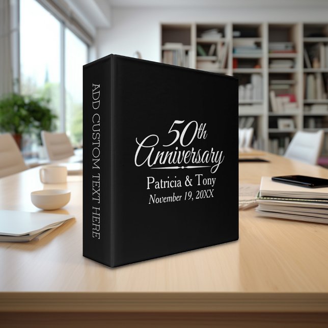 Classeur 50e anniversaire de mariage personnalisé (Custom Wedding and Anniversary Binder - Personalize with Bride and Groom)