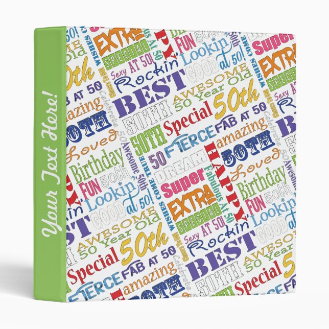 Classeur 50e fête d'anniversaire Cadeaux personnalisés (Devant/Côté)
