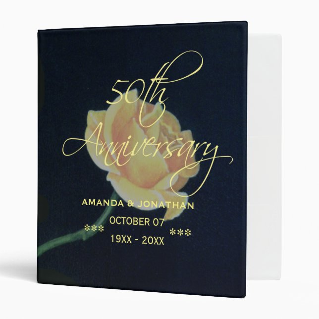 Classeur 50e Rose du cinquantième anniversaire de Mariage d (Devant/intérieur)