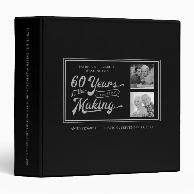 Classeur 60e anniversaire puis et maintenant Photos Album p (Devant/Côté)