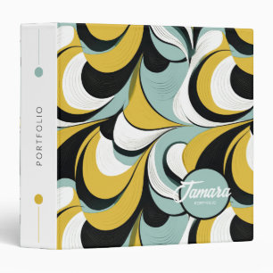Classeur 60s les années 70 Vibe Retro Swirls Abstrait Pat#3
