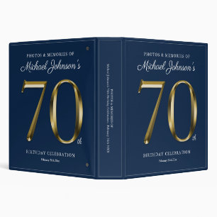 Classeur 70e anniversaire de la marine Blue Elegant Gold Te
