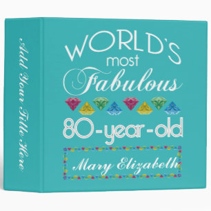 Classeur 80e anniversaire plus fabuleux gemme coloré Turqu