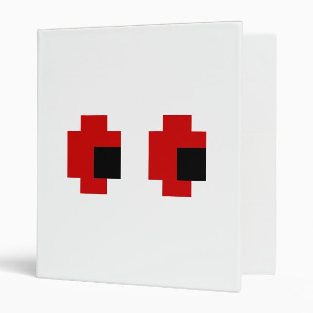 Classeur 8 bits Éffrayants yeux rouges (Devant/intérieur)