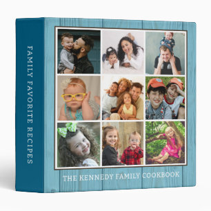 Classeur 9 Photo Collage Blue Wood Family Recette Livre de