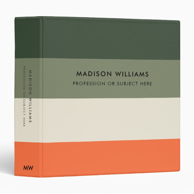 Classeur à 3 anneaux à rayure horizontale bloc de  (Devant/Côté)