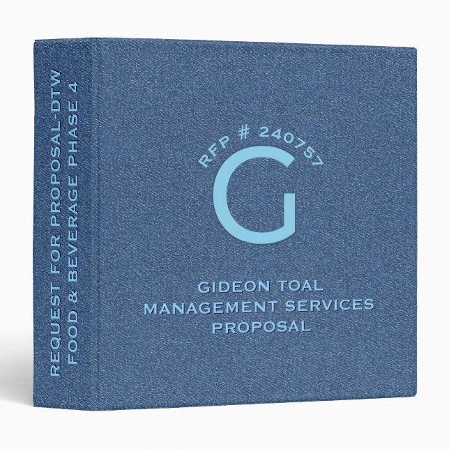 Classeur à 3 anneaux avec texture de tissu en deni (Devant/Côté)