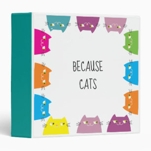 Classeur à 3 anneaux Chat Mignon Parce que les cha