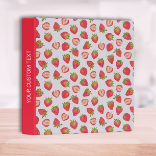 Classeur à 3 anneaux de fraise rouge personnalisé