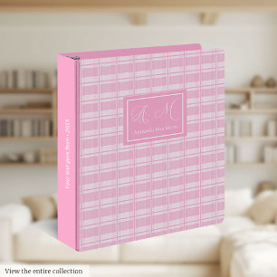 Classeur à 3 anneaux école motif écossais rose chi