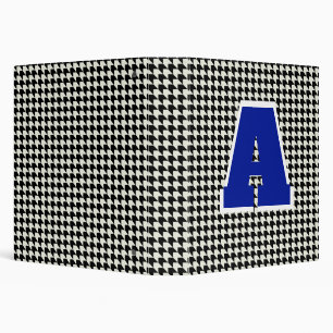 Classeur à 3 anneaux monogramme pied de poule