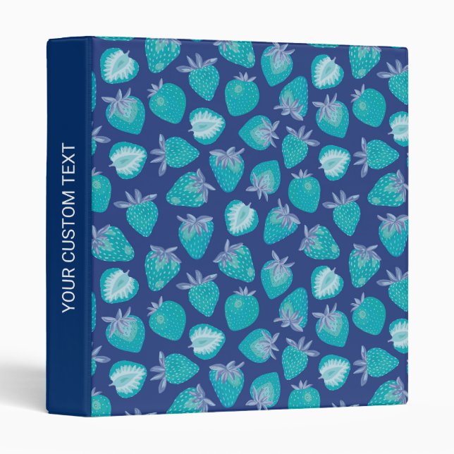 Classeur à 3 anneaux Personnalisé Blue Strawberry (Devant/Côté)