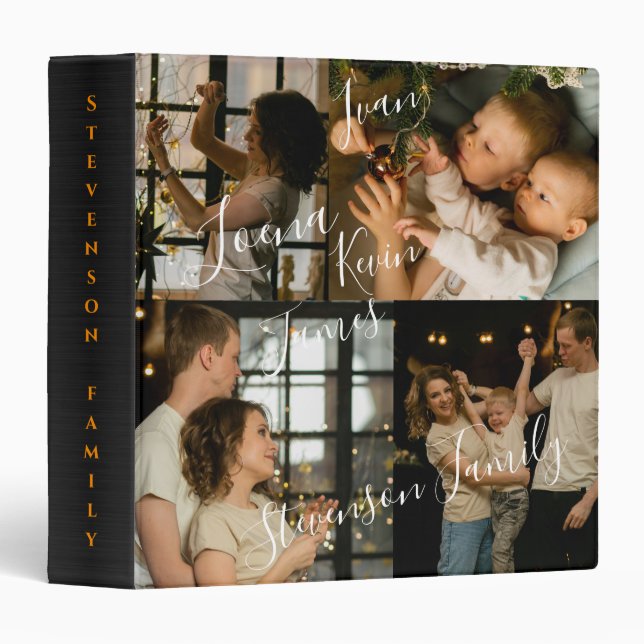 Classeur à 3 anneaux personnalisé pour famille mod (Devant/Côté)