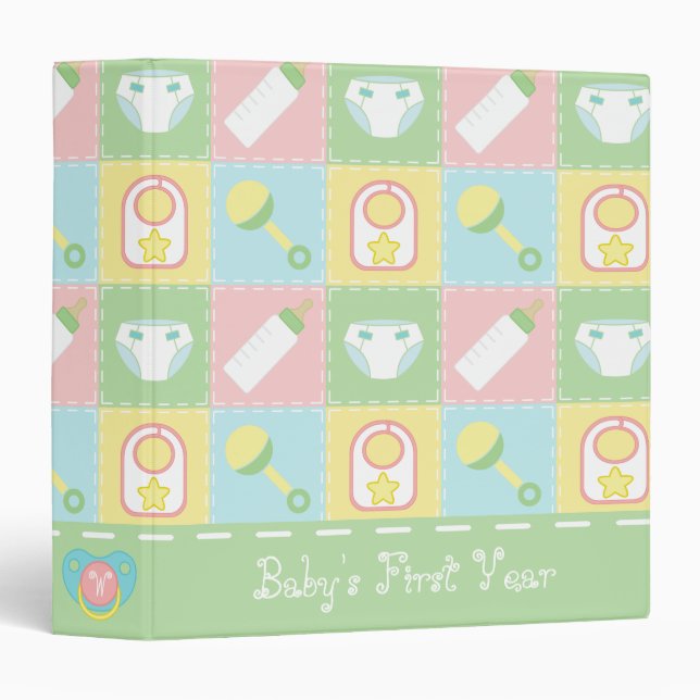 Classeur à 3 anneaux pour bébé (Devant/Côté)