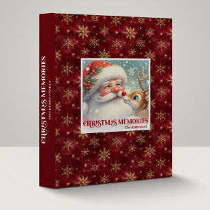 Classeur à 3 anneaux pour Noël avec Santa et Rudol