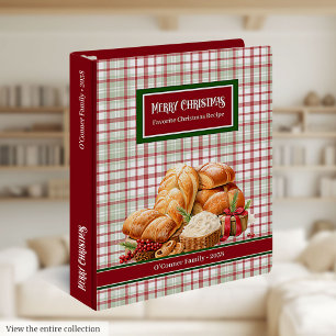 Classeur à 3 anneaux pour recettes de Noël vintage