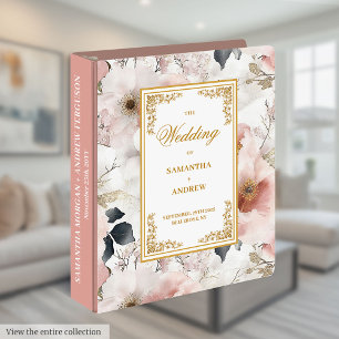 Classeur à anneau mariage couleur rose pâle chic