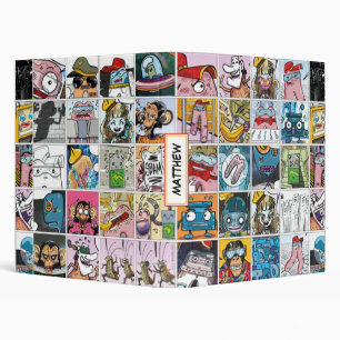 Classeur à anneaux 3 avec motif de personnages de